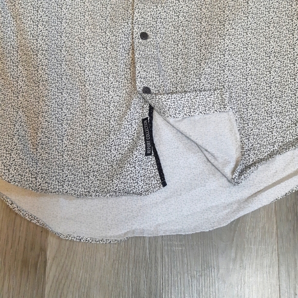 Report Collection mens slim fit abstract black and white button up shirt 17"neck - Picture 8 of 9